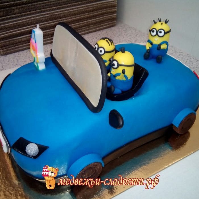 Торт Миньоны машина